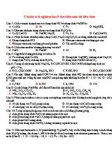 Câu hỏi trắc nghiệm Hóa 9 theo bốn mức dộ kiến thức